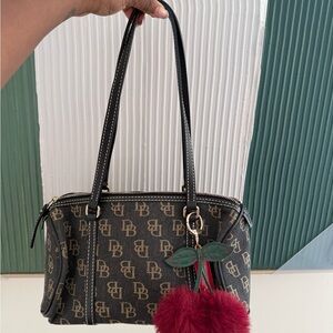 Dooney & BourkeBrown Shoulder Bag with Monogram Print